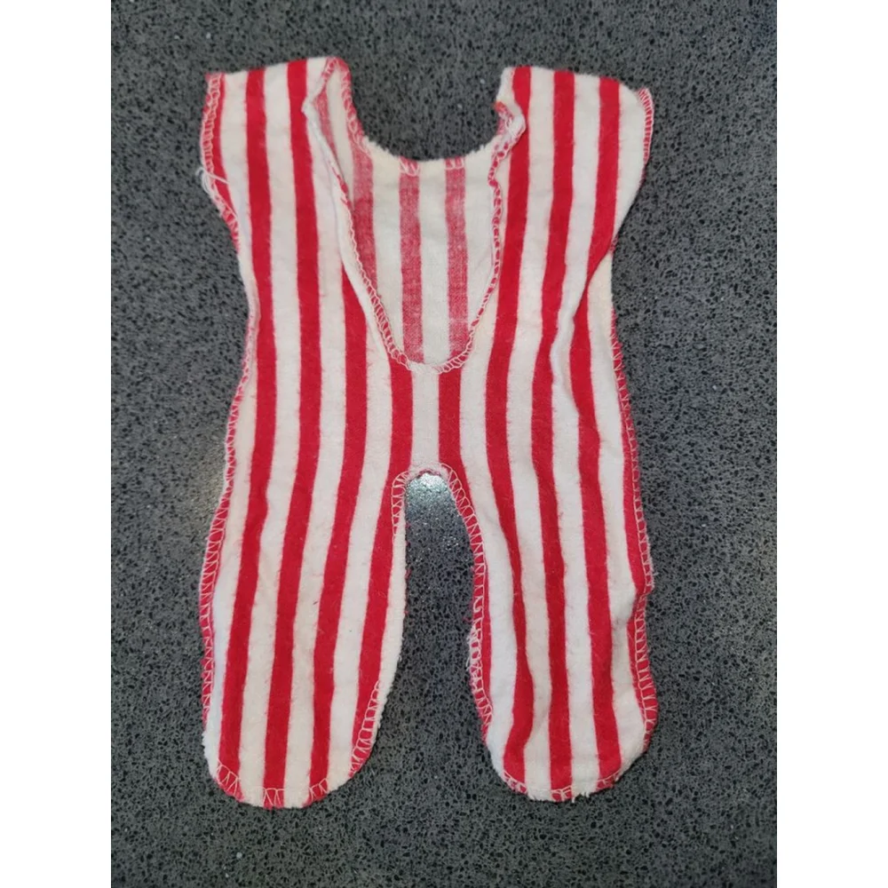 Vintage Cabbage Patch Newborn Red White Striped Sleeper Footed Pajamas